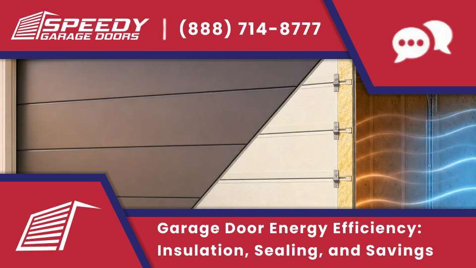 Garage door energy efficiency upgrade with garage door insulation, weather sealing, and improved r-value.